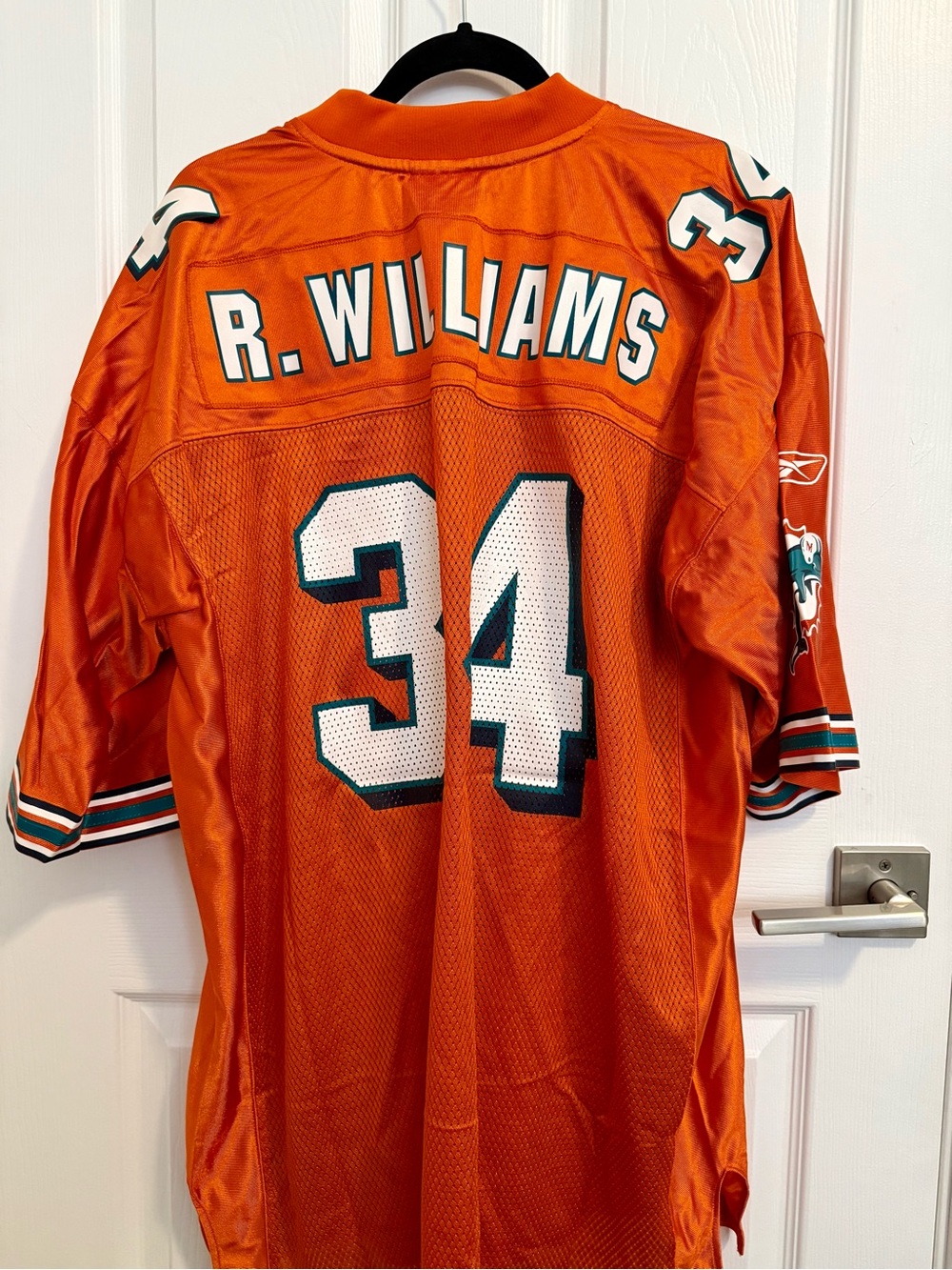 Vintage Reebok Miami Dolphins Ricky Williams #34 Orange Alternate Jersey Size XL - Picture 7 of 9